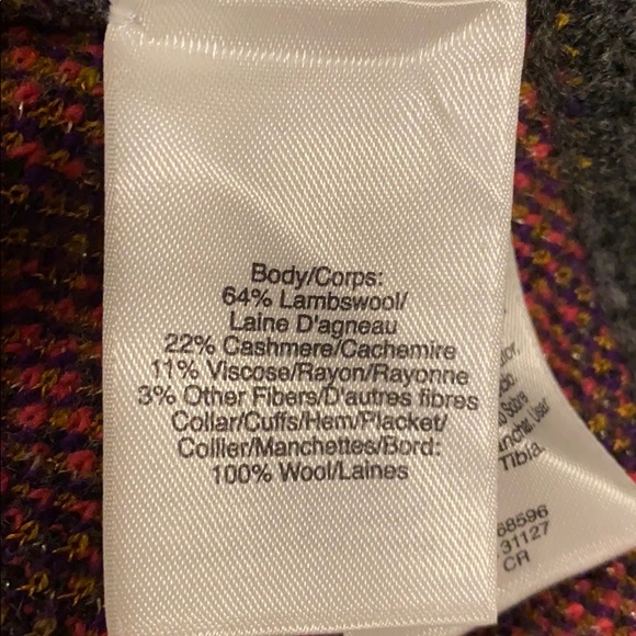 DKNY Cashmere Lambswool Zip Front Sweater Jacket M - Picture 5 of 9